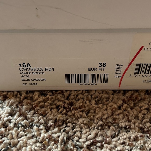 CHLOE Harper Blue Lagoon Lace-up Heeled Boots Navy 38 - Picture 9 of 12